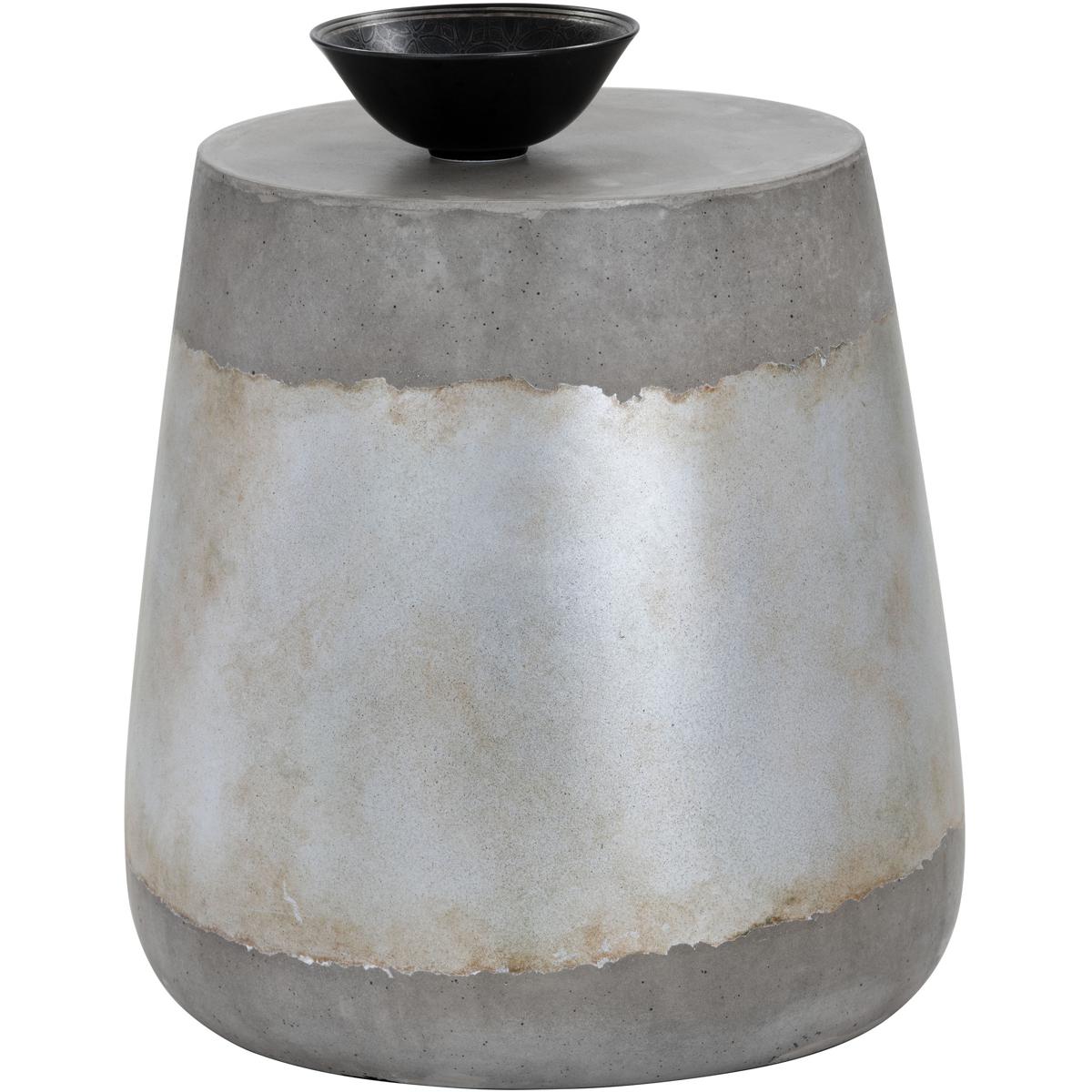 Costera Industrial Grey Concrete Round Drum Outdoor Side Table